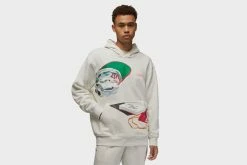 Apparel Jordan Flight Artist Series Fleece Hoodie (Oatmeal/Heather/Sail/University Red) - S