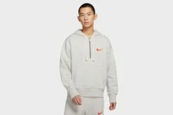 Apparel Nike French Terry 1/2 Zip Pullover Hoodie (Grey/Heather) - S