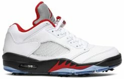 Air Jordan 5 Retro Low Golf "FIRE RED SILVER TONGUE"